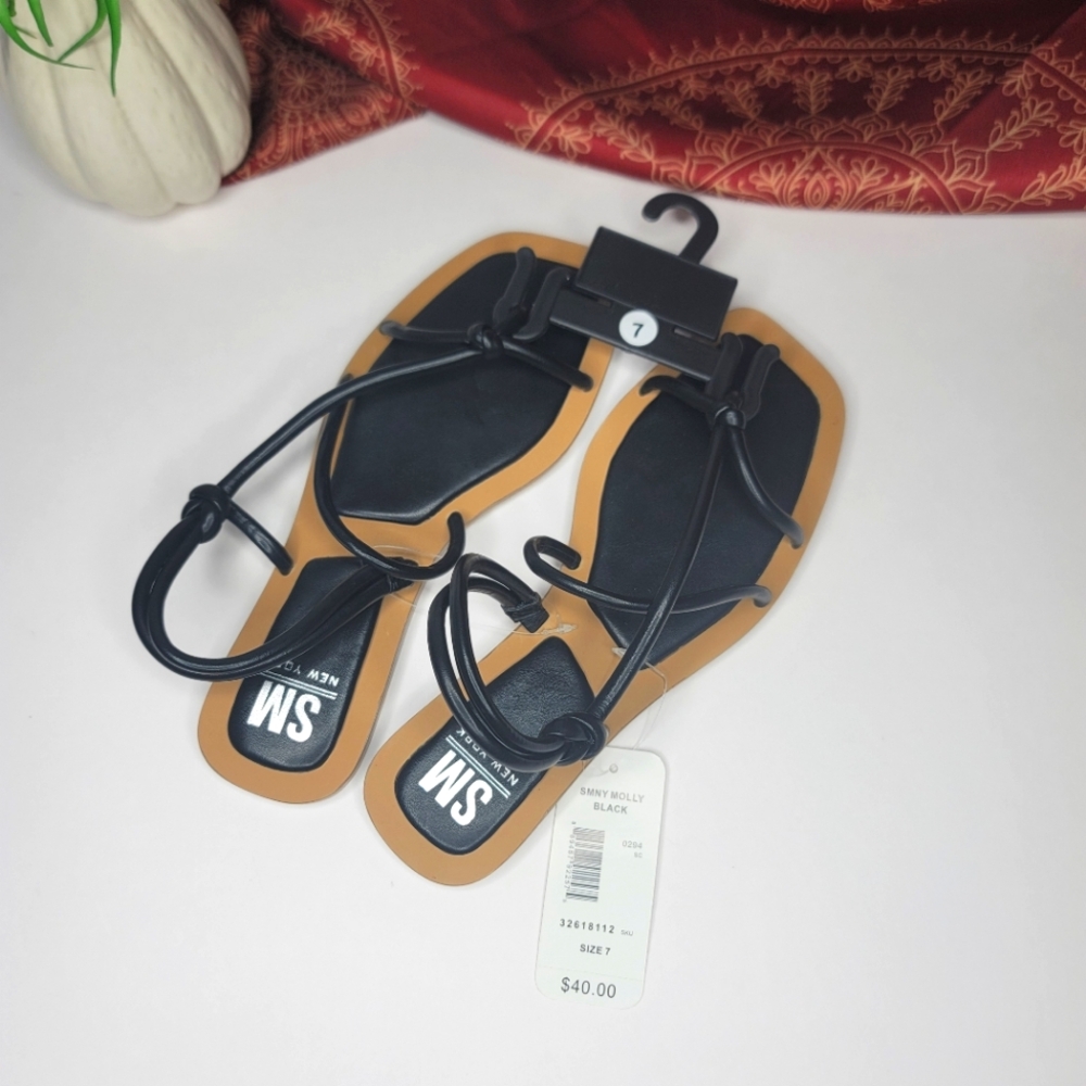 SM New York Molly Sandals Black Size 7 NWT